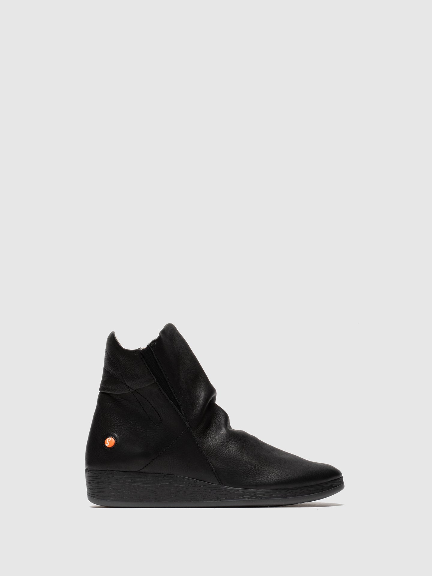 Softinos Black Zip Up Ankle Boots